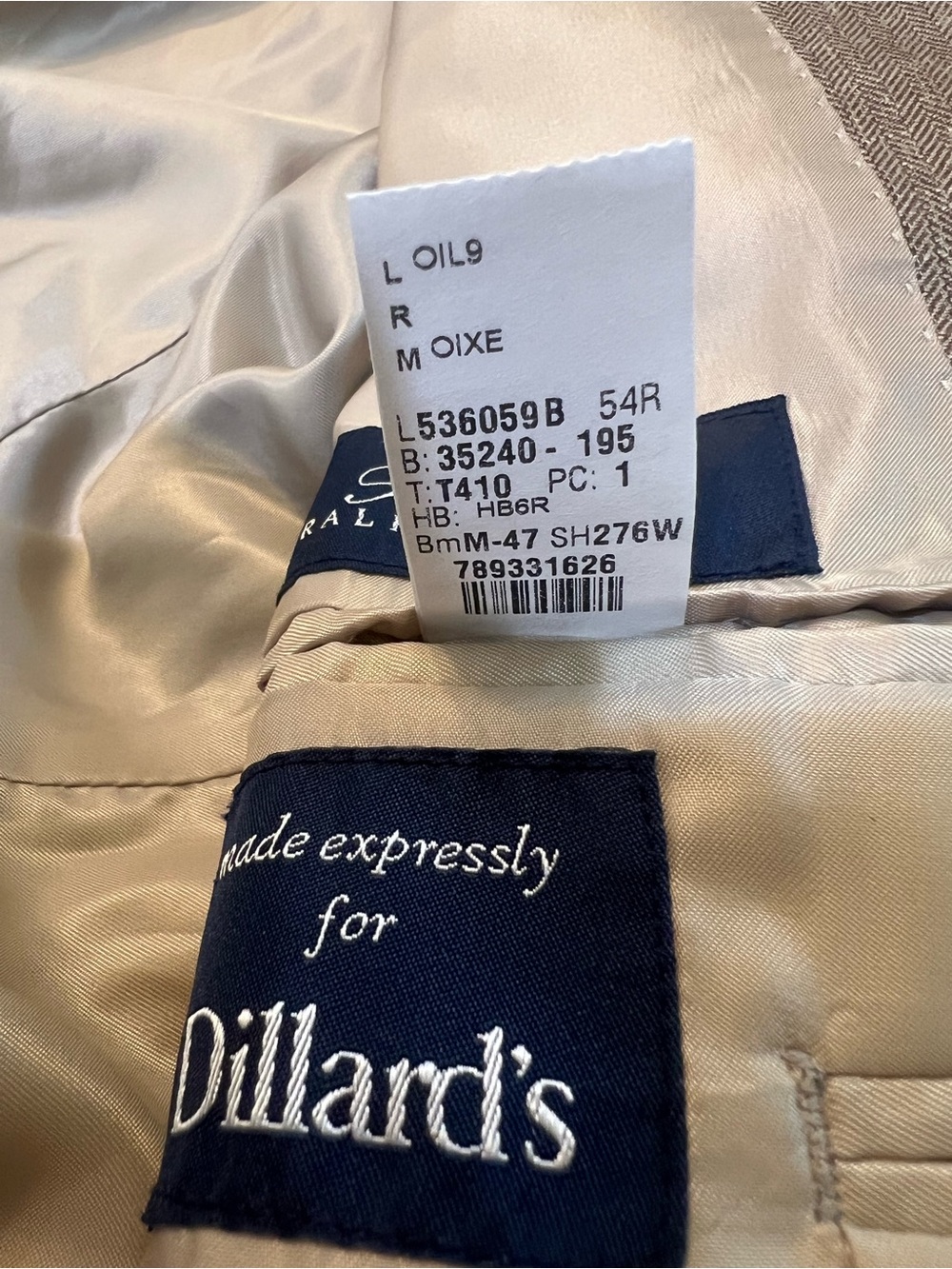 Ralph Lauren Dillard's Wool Silk Linen Blazer Sport Coat Tan Gray Mens 54R EUC - Picture 16 of 16